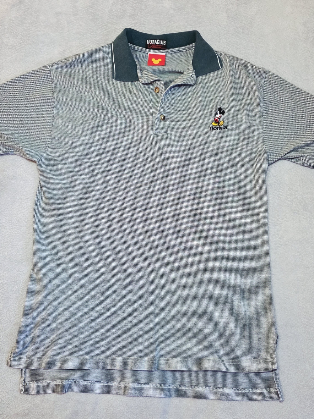 Disney Men's Heather Gray Polo with Dark Contrast Collar